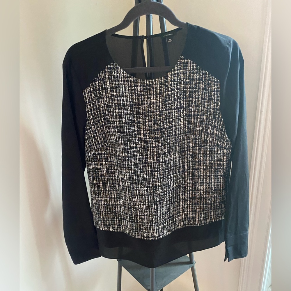 Ann Taylor Top with Gold stitching